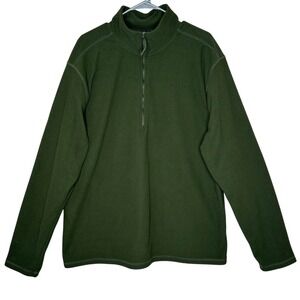 KILLIK XXL Men's Green Waffle Fleece Quarter‎ Zip Pullover Jacket Outdoor casual
